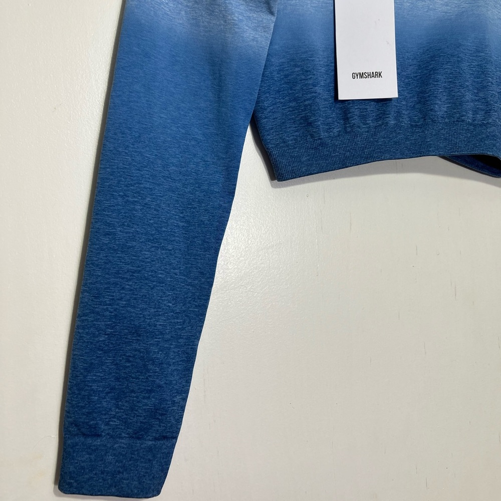 NWT Gymshark Adapt Ombre Seamless Set - Powder Blue Marl/Luna Blue - Size S - Picture 4 of 16